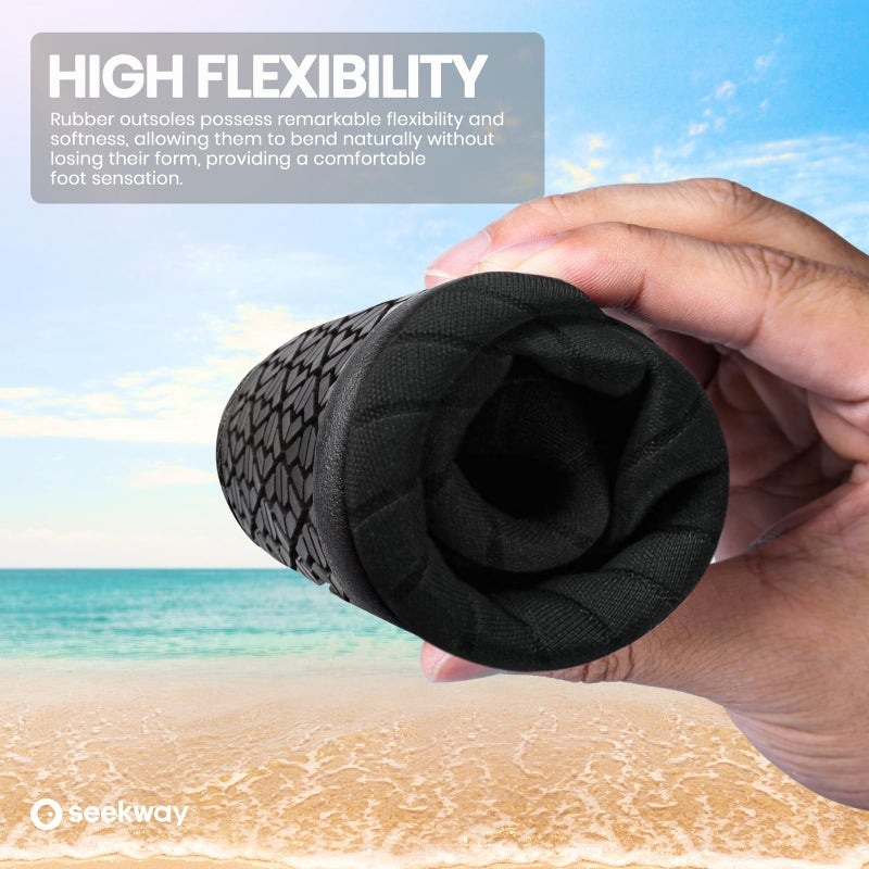 SEEKWAY Water Shoes Women Men Adult Quick-Dry Aqua Socks Barefoot Non Slip for Beach Swim River Pool Lake surf Black SK002(U) - Image 4